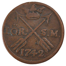 SWEDEN, Ore, S.M., 1742, KM #416.1, EF(40-45), Copper, 14.85