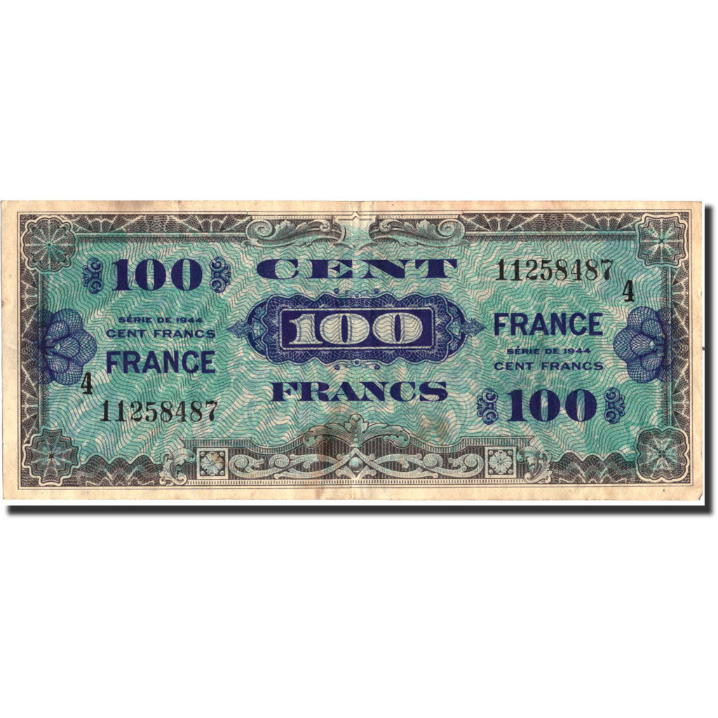 France, 100 Francs, 1945, KM:105s, 1945, EF(40-45)