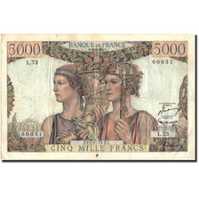 Francia, 5000 Francs, 1951, KM:131c, 1951-08-16, MB+
