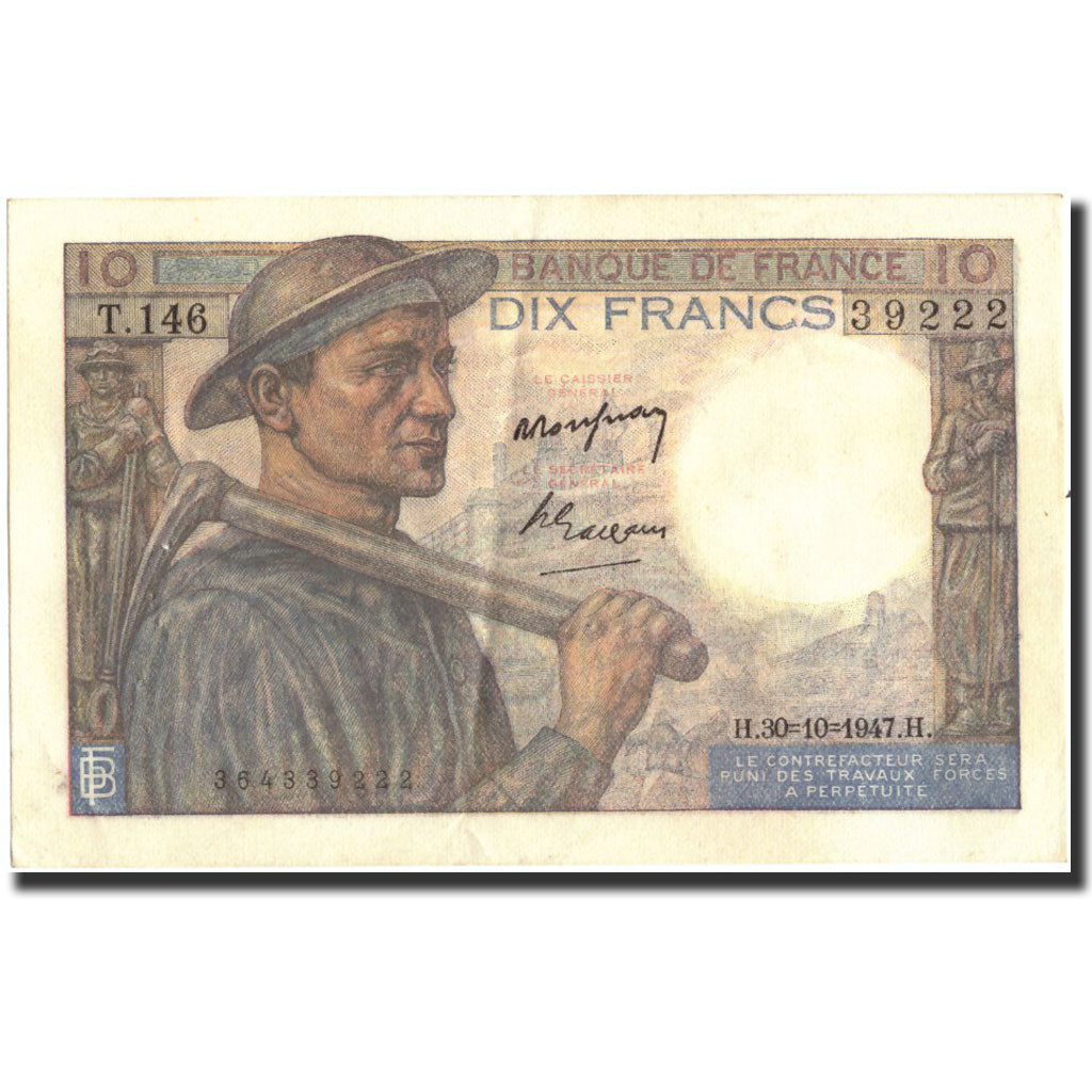 Banconote, Francia, 10 Francs, 1947, 1947-10-30, SPL, Fayette:8.18, KM:99f