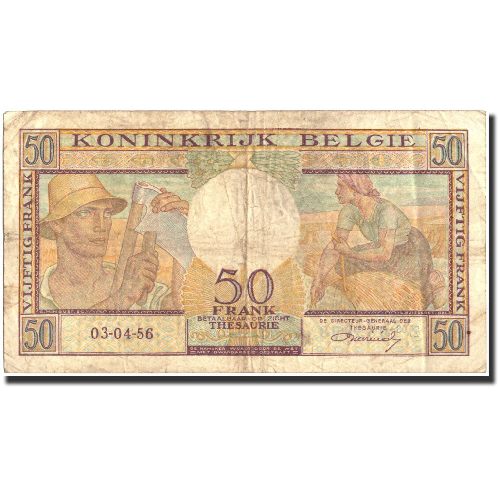 Banknote, Belgium, 50 Francs, 1956, 1956-04-03, KM:133b, EF(40-45)