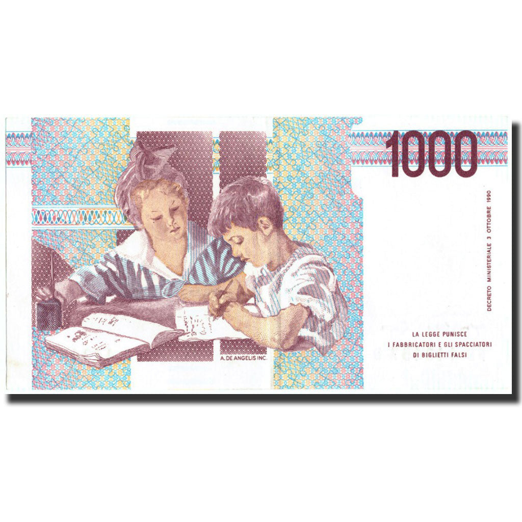 Banknote, Italy, 1000 Lire, 1990, 1990, KM:114b, UNC(65-70)