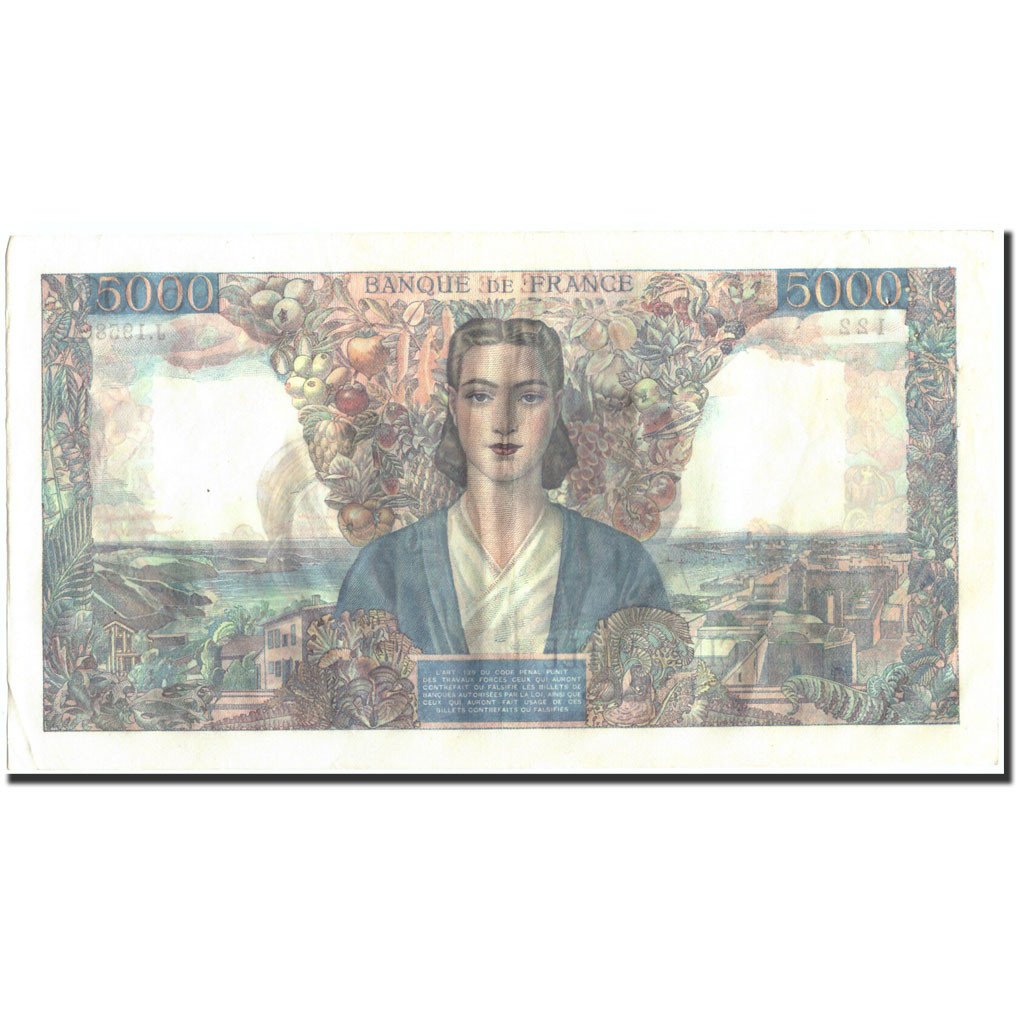 France, 5000 Francs, 1946, KM:103c, 1946-03-28, AU(50-53), Fayette:47.51