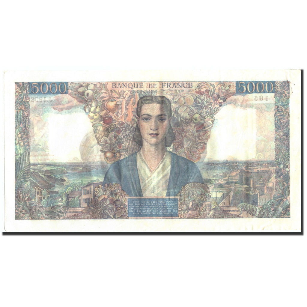 Francia, 5000 Francs, 1946, KM:103c, 1946-03-28, MBC+, Fayette:47.51