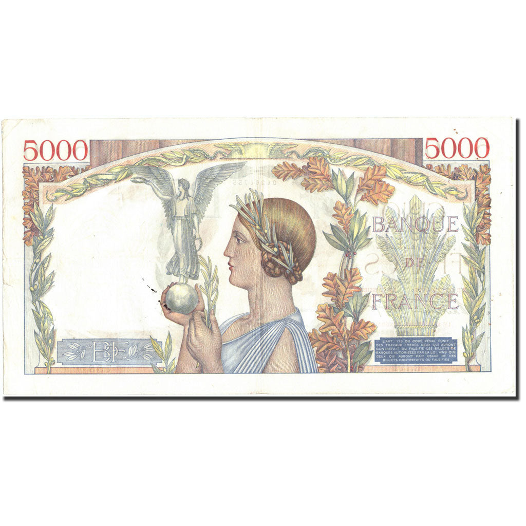 Francia, 5000 Francs, 1939, KM:97a, 1939-05-04, BC, Fayette:46.5