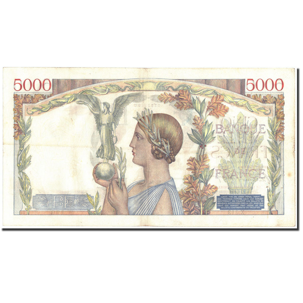 Banconote, Francia, 5000 Francs, 1939, 1939-09-21, MB+, Fayette:46.11, KM:97a