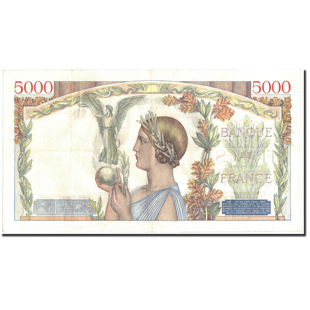 Francia, 5000 Francs, 1939, KM:97a, 1939-09-28, MBC+, Fayette:46.12