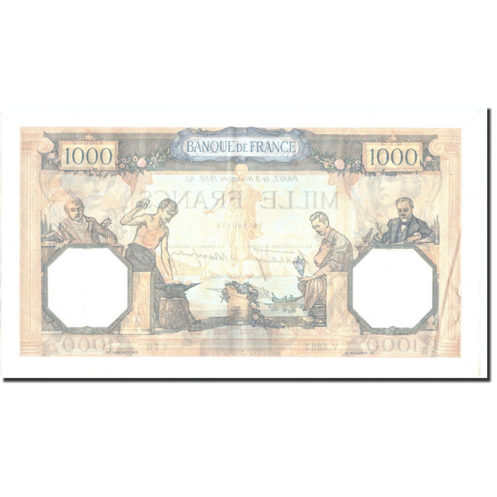 Billete, Francia, 1000 Francs, 1938, 1938-11-03, EBC+, Fayette:38.32, KM:90c
