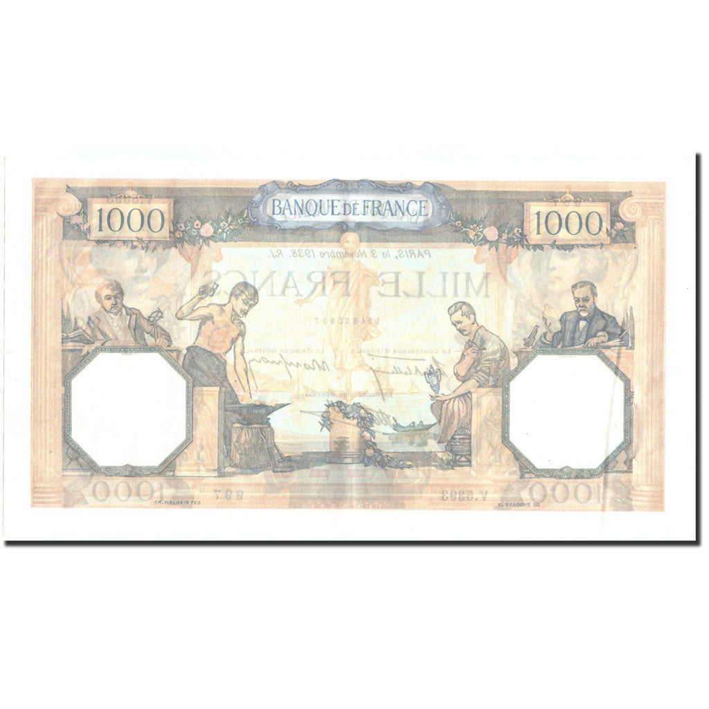 Banconote, Francia, 1000 Francs, 1938, 1938-11-03, FDS, Fayette:38.32, KM:90c