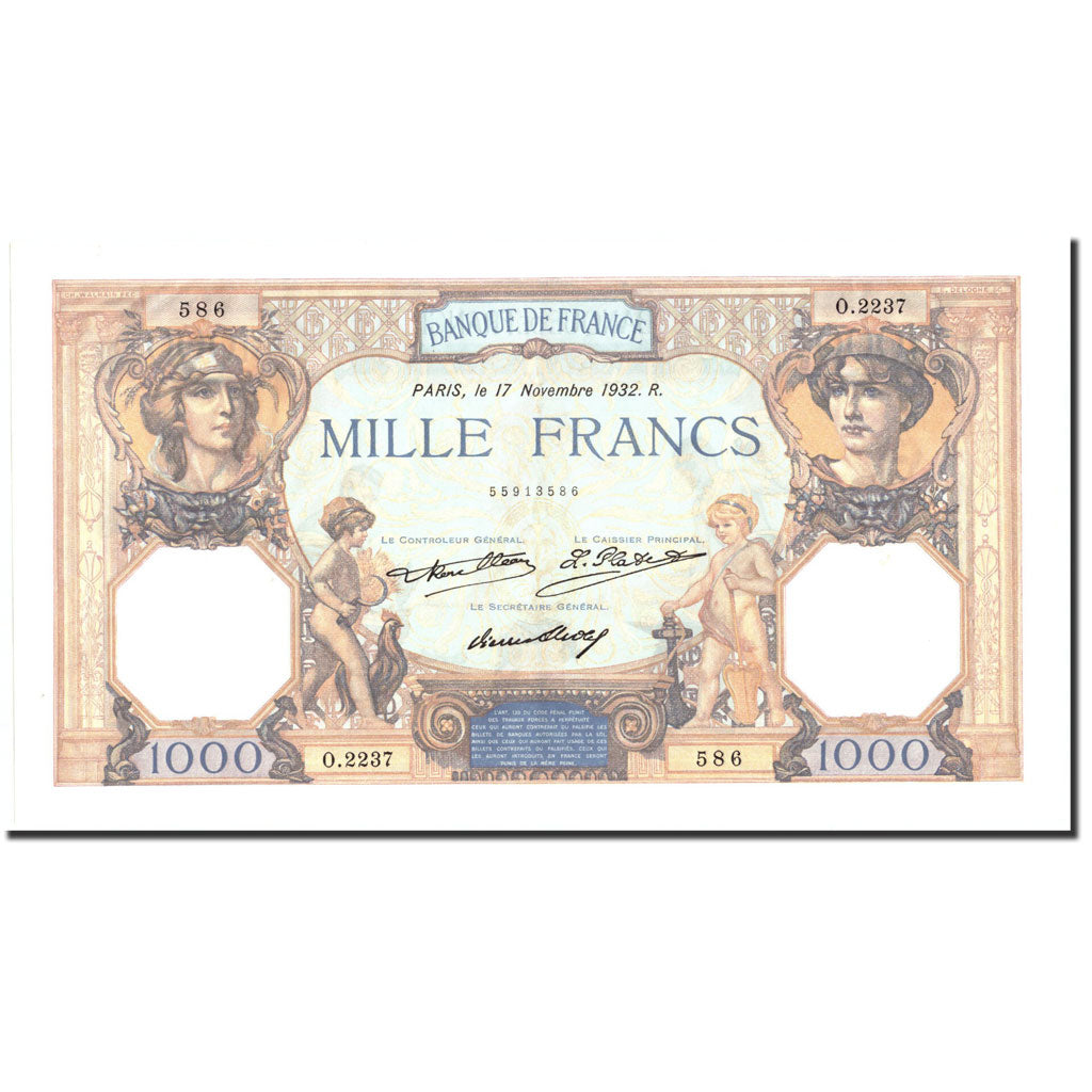 Frankreich, 1000 Francs, 1938, KM:90c, 1932-11-17, UNZ, Fayette:37.7