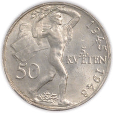 Monnaie, Tchécoslovaquie, 50 Korun, 1948, SUP+, Argent, KM:25
