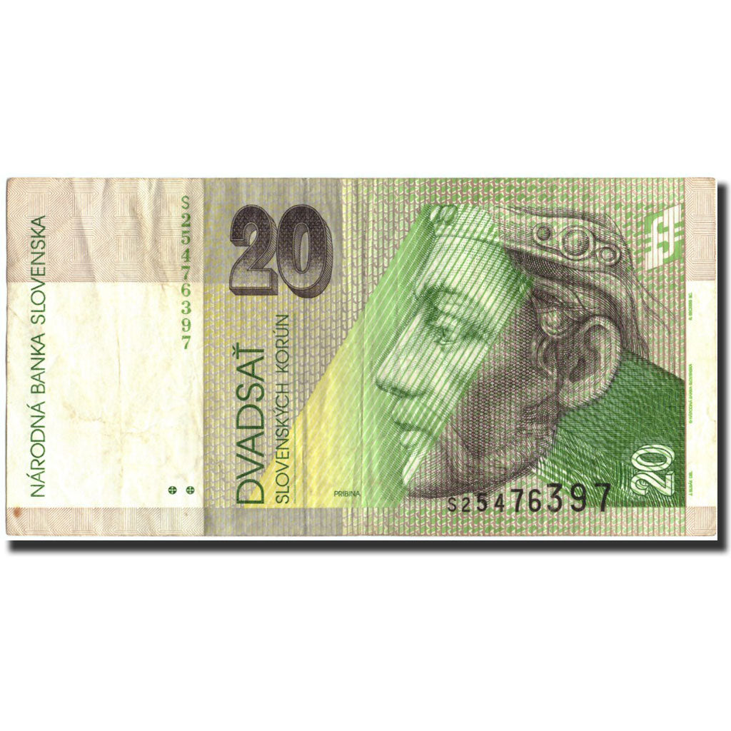 Geldschein, Slowakei, 20 Korun, 2001, 2001-08-31, KM:20e, SS+