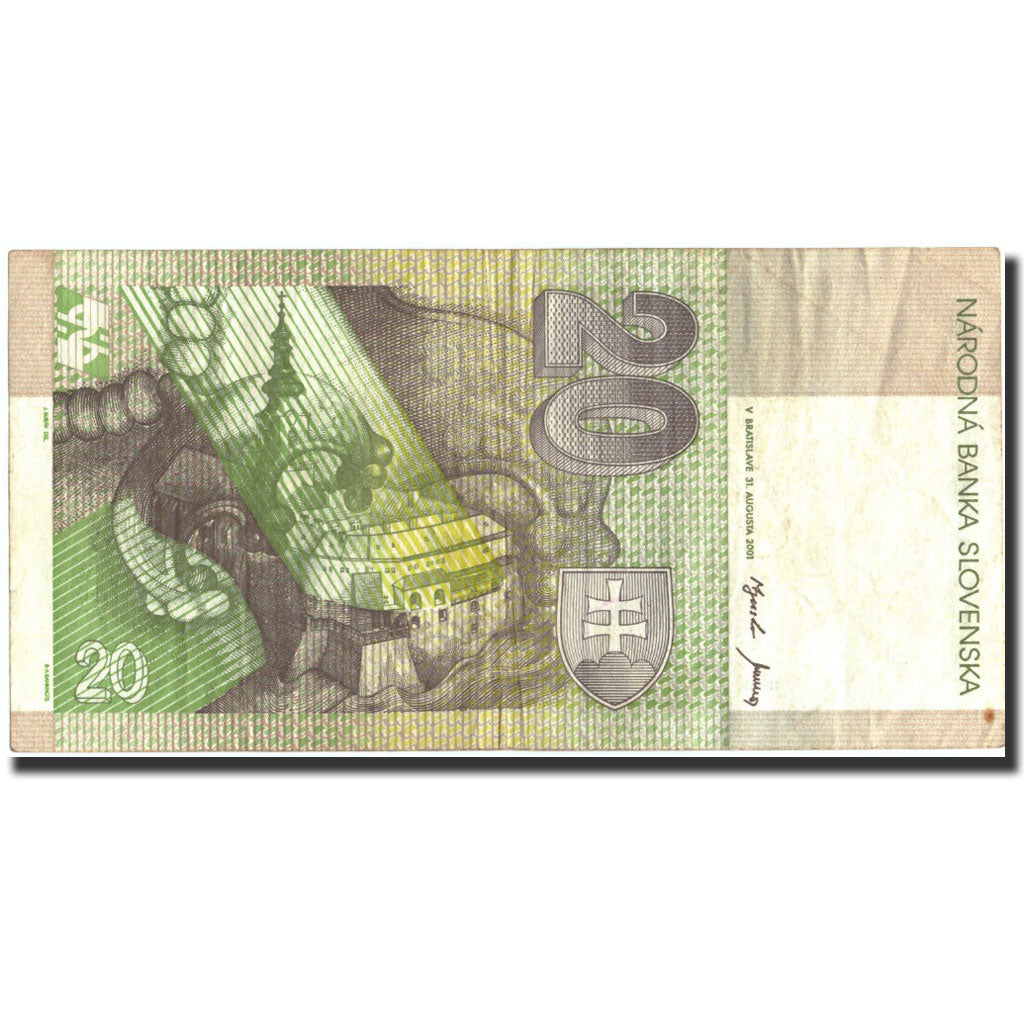 Geldschein, Slowakei, 20 Korun, 2001, 2001-08-31, KM:20e, SS+