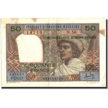 Banknote, Madagascar, 50 Francs = 10 Ariary, 1961, 1961, KM:51a, VF(20-25)
