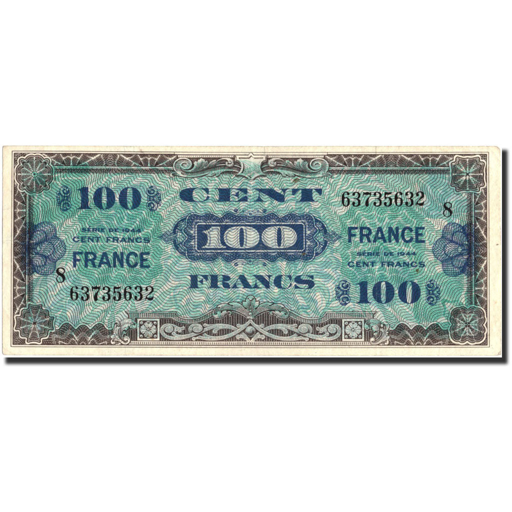 Biljet, Frankrijk, 100 Francs, 1944, 1944, TTB, Fayette:VF25.8, KM:123b