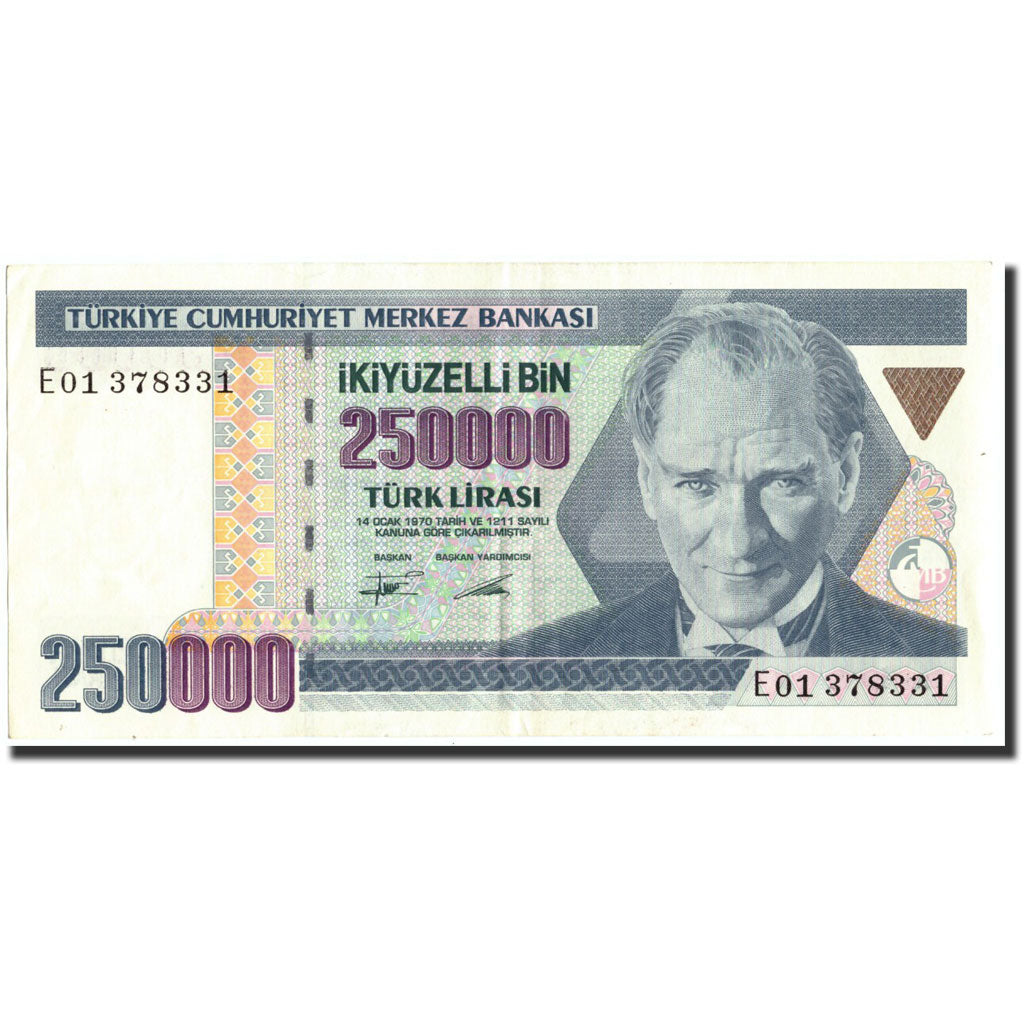 Biljet, Turkije, 250,000 Lira, 1998, 1998, KM:211, SUP