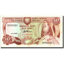 Banconote, Cipro, 50 Cents, 1989, KM:52, 1989-11-01, BB