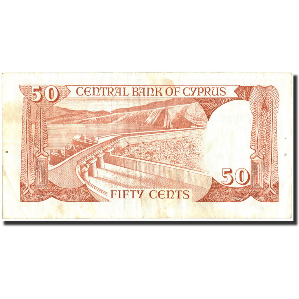 Banconote, Cipro, 50 Cents, 1989, KM:52, 1989-11-01, BB