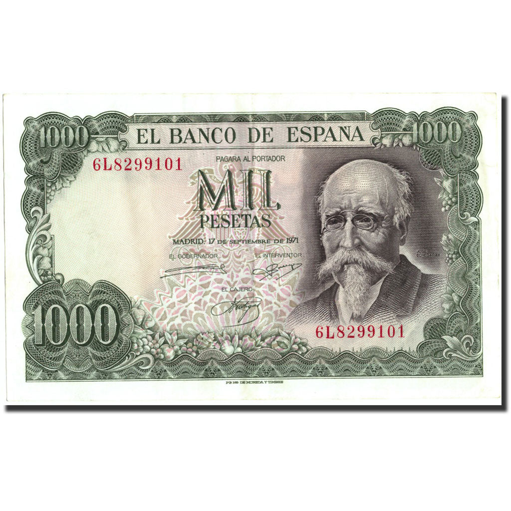 Banknote, Spain, 1000 Pesetas, 1971, 1971-09-17, KM:154, AU(55-58)