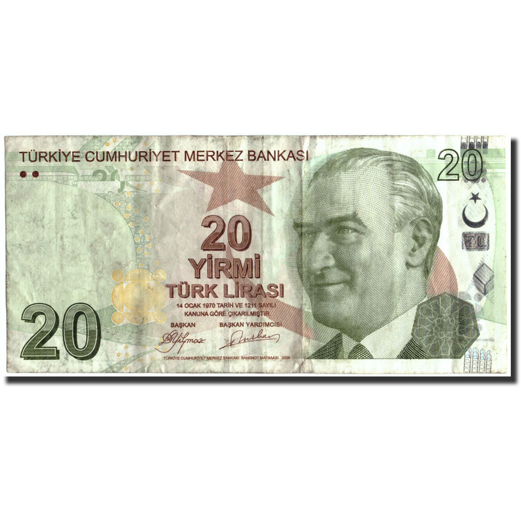 Turquía, 20 Lira, 2009, KM:224, 2009, BC