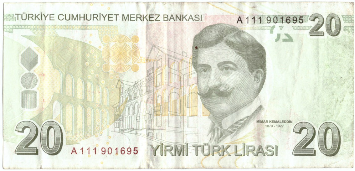 Turquía, 20 Lira, 2009, KM:224, 2009, BC