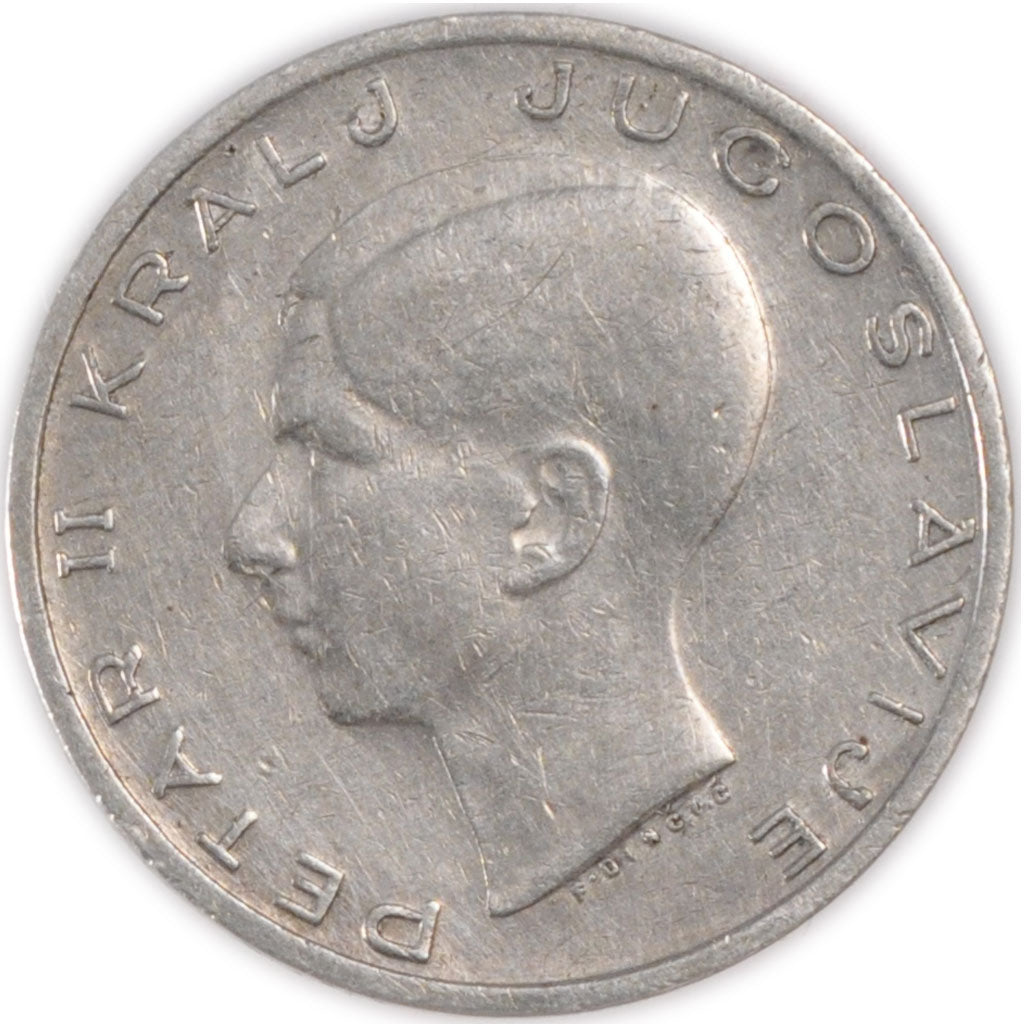 YUGOSLAVIA, 20 Dinara, 1938, KM #23, EF(40-45), Silver, 27, 9.02