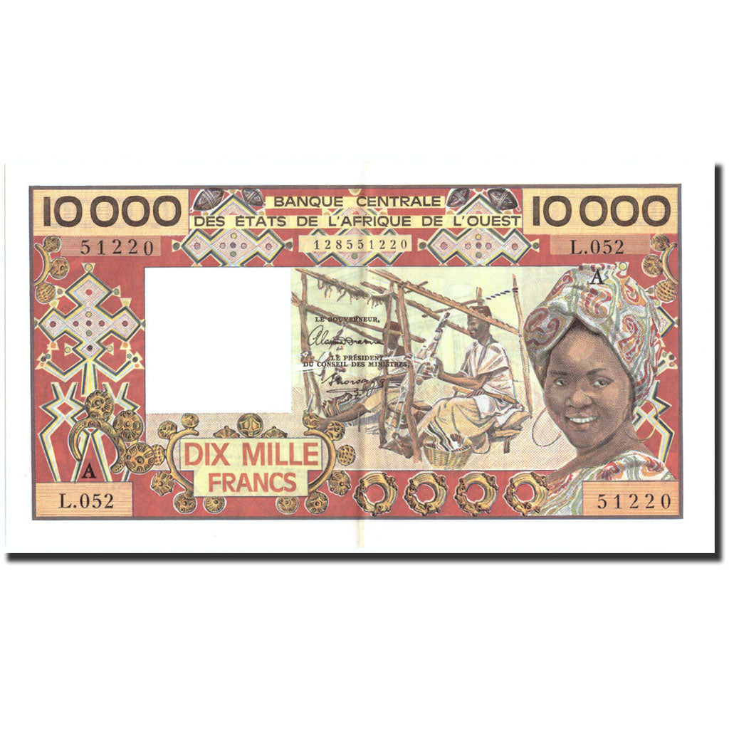 Geldschein, West African States, 10,000 Francs, Undated (1977-92), Undated