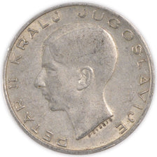 YUGOSLAVIA, 20 Dinara, 1938, KM #23, AU(55-58), Silver, 27, 8.98