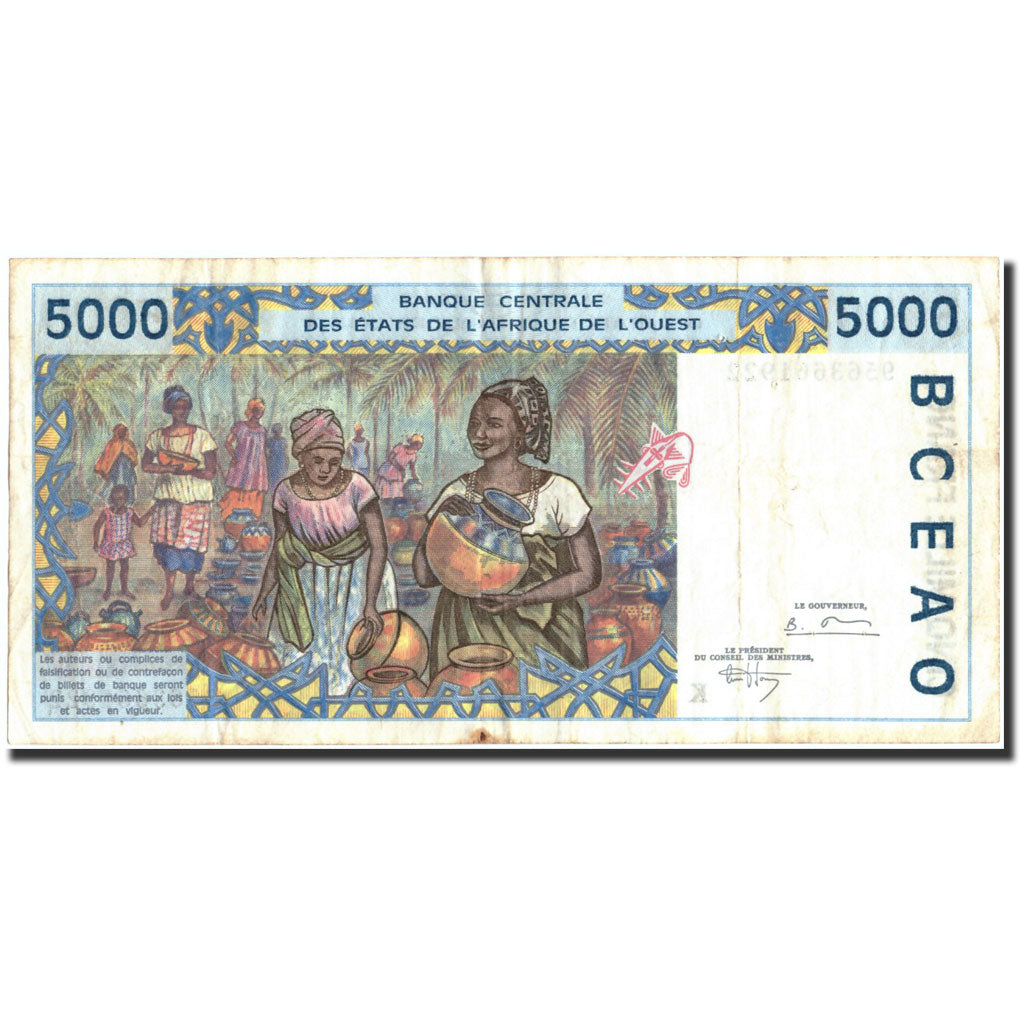 Biljet, West Afrikaanse Staten, 5000 Francs, 1995, 1995, KM:713Kd, TB+