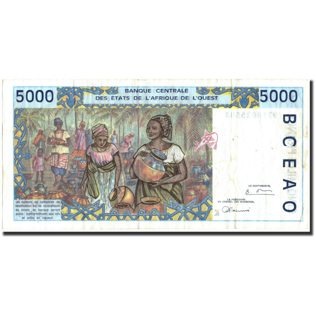 Banknote, West African States, 5000 Francs, 1997, 1997, KM:713Kf, VF(30-35)