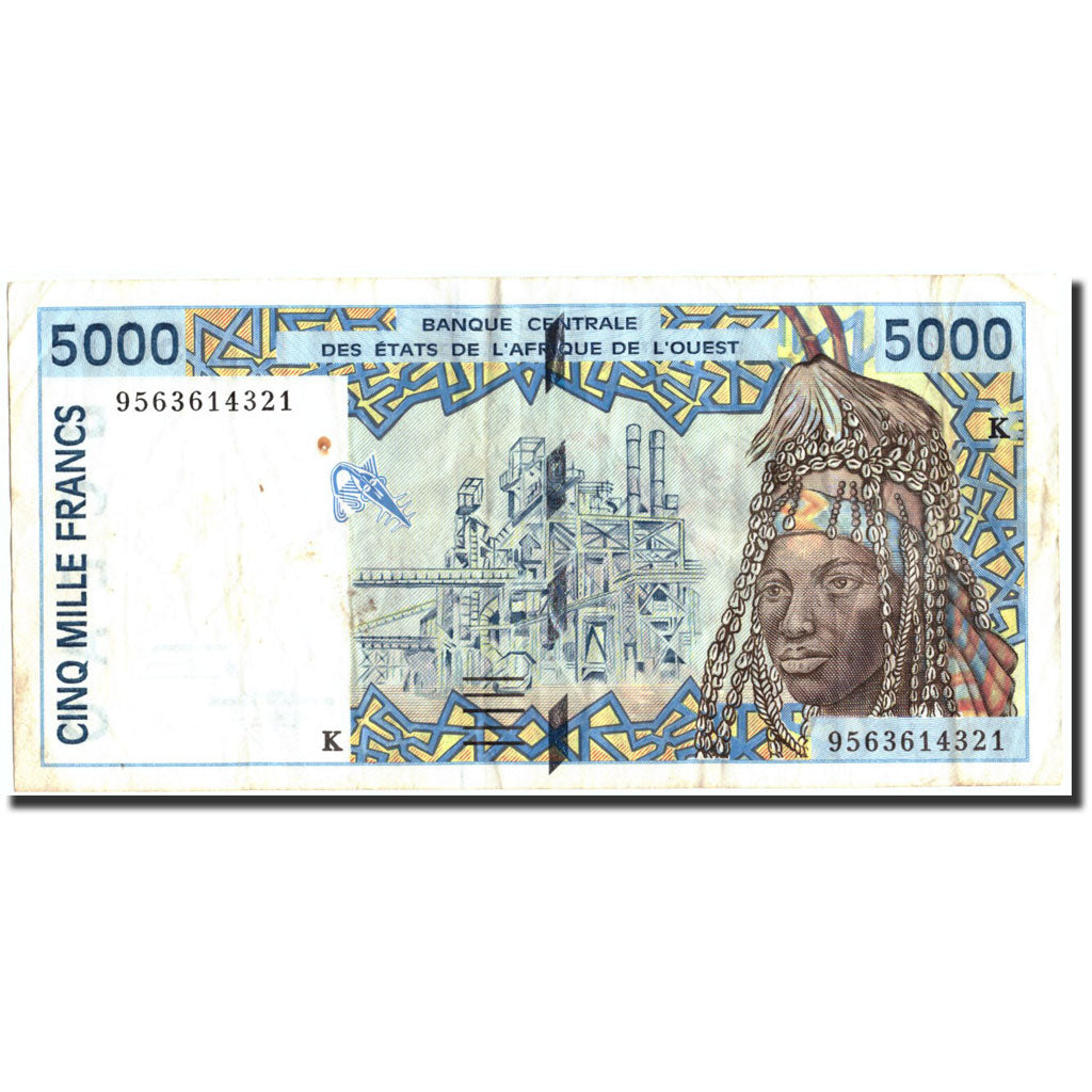 Banconote, Stati dell'Africa occidentale, 5000 Francs, 1995, KM:713Kd, 1995, MB+