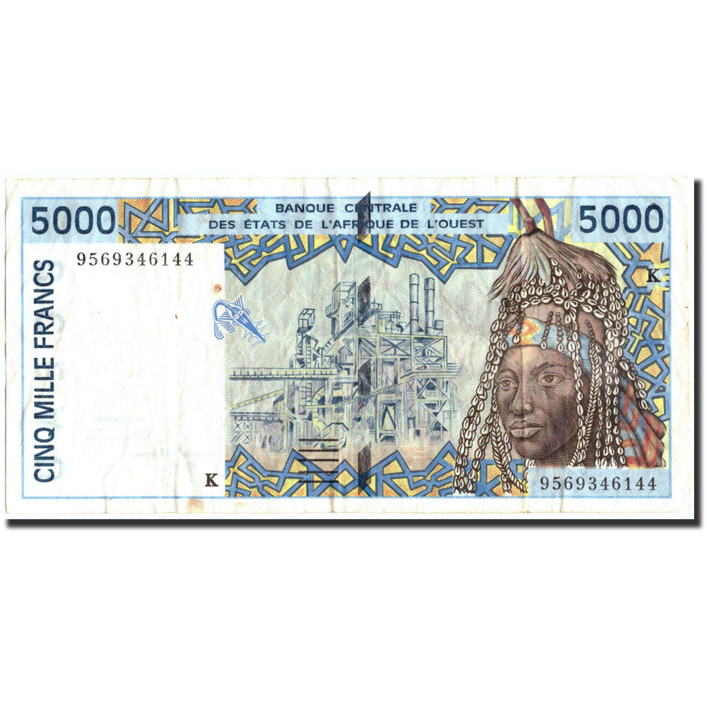 Banconote, Stati dell'Africa occidentale, 5000 Francs, 1995, KM:713Kd, 1995, MB+