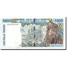 Billete, 5000 Francs, 1995, Estados del África Occidental, KM:713Kd, 1995, BC+