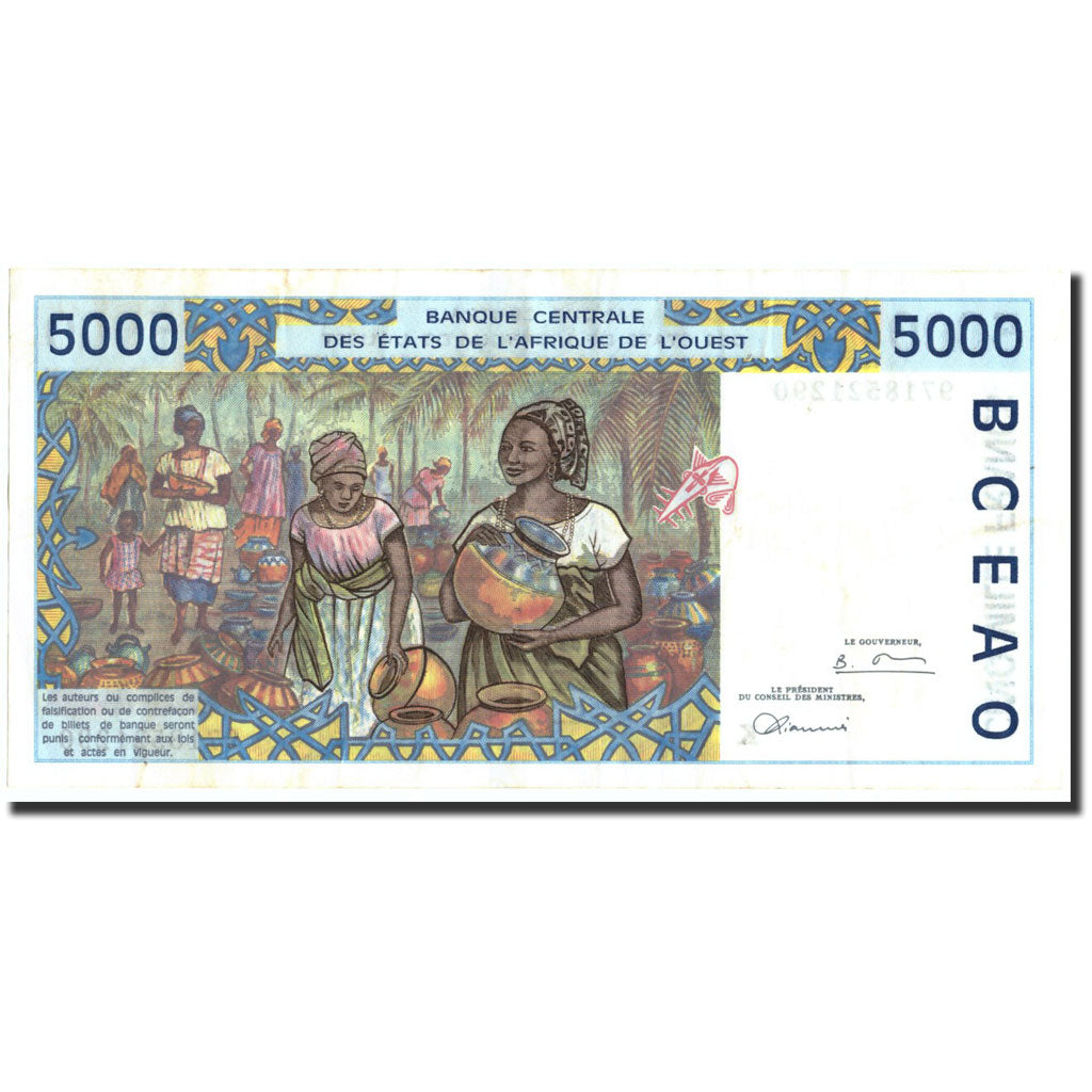 Banknote, West African States, 5000 Francs, 1997, 1997, KM:713Kf, AU(50-53)