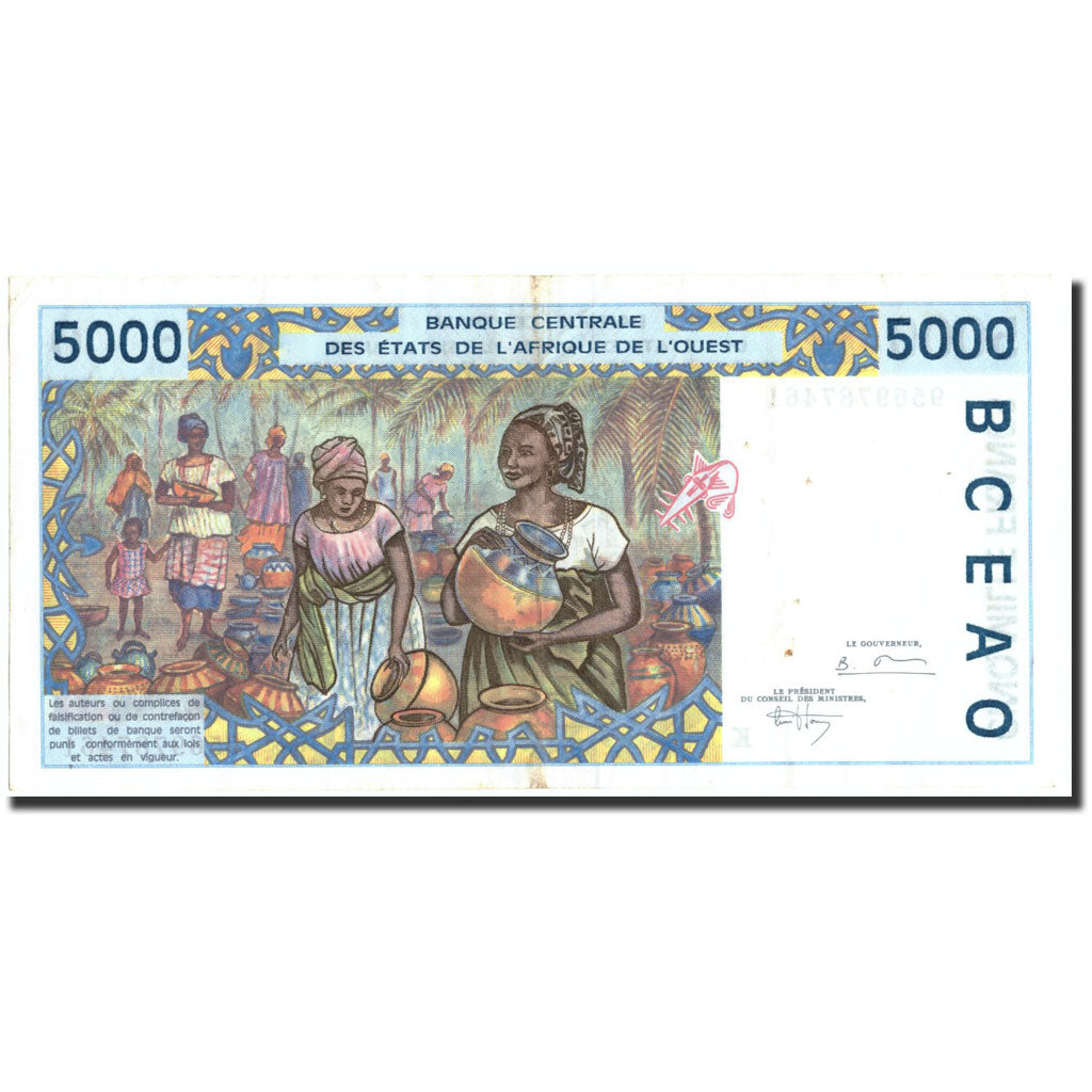 Geldschein, West African States, 5000 Francs, 1995, 1995, KM:713Kd, SS+