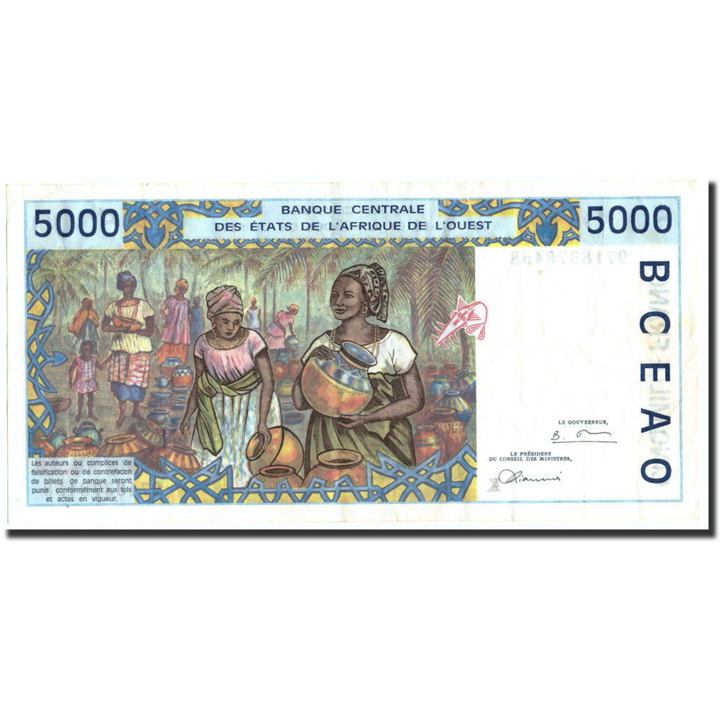 Geldschein, West African States, 5000 Francs, 1997, 1997, KM:713Kf, SS+