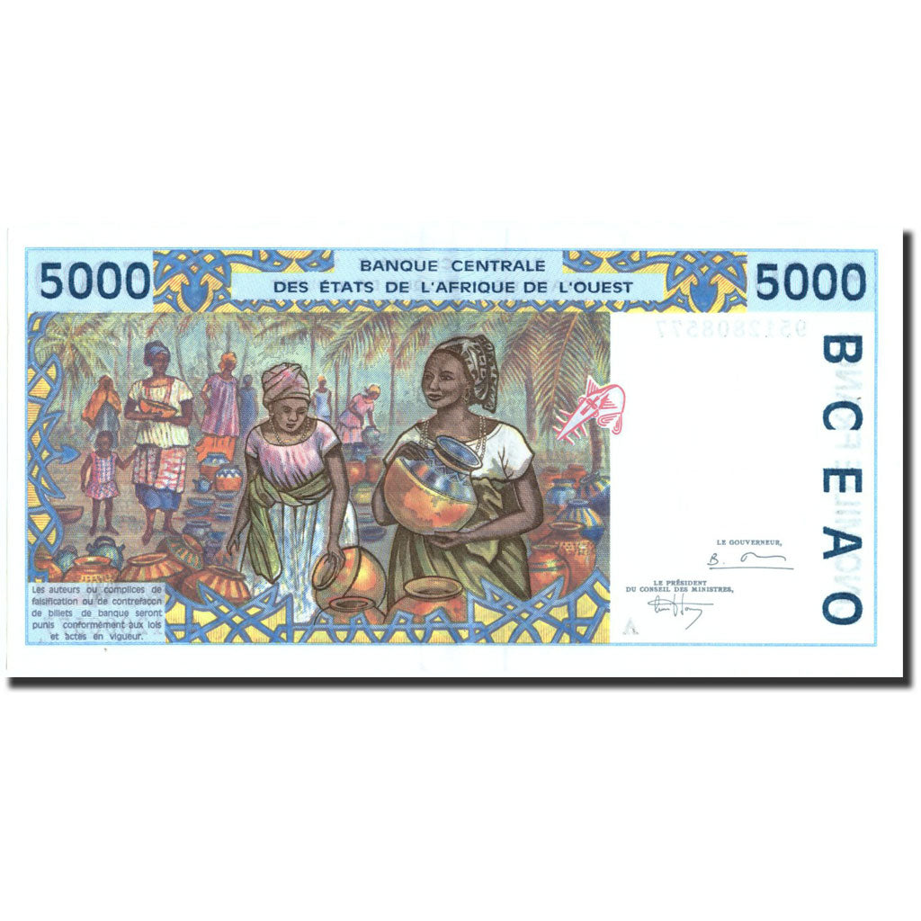 Biljet, West Afrikaanse Staten, 5000 Francs, 1995, 1995, KM:113Ad, SPL