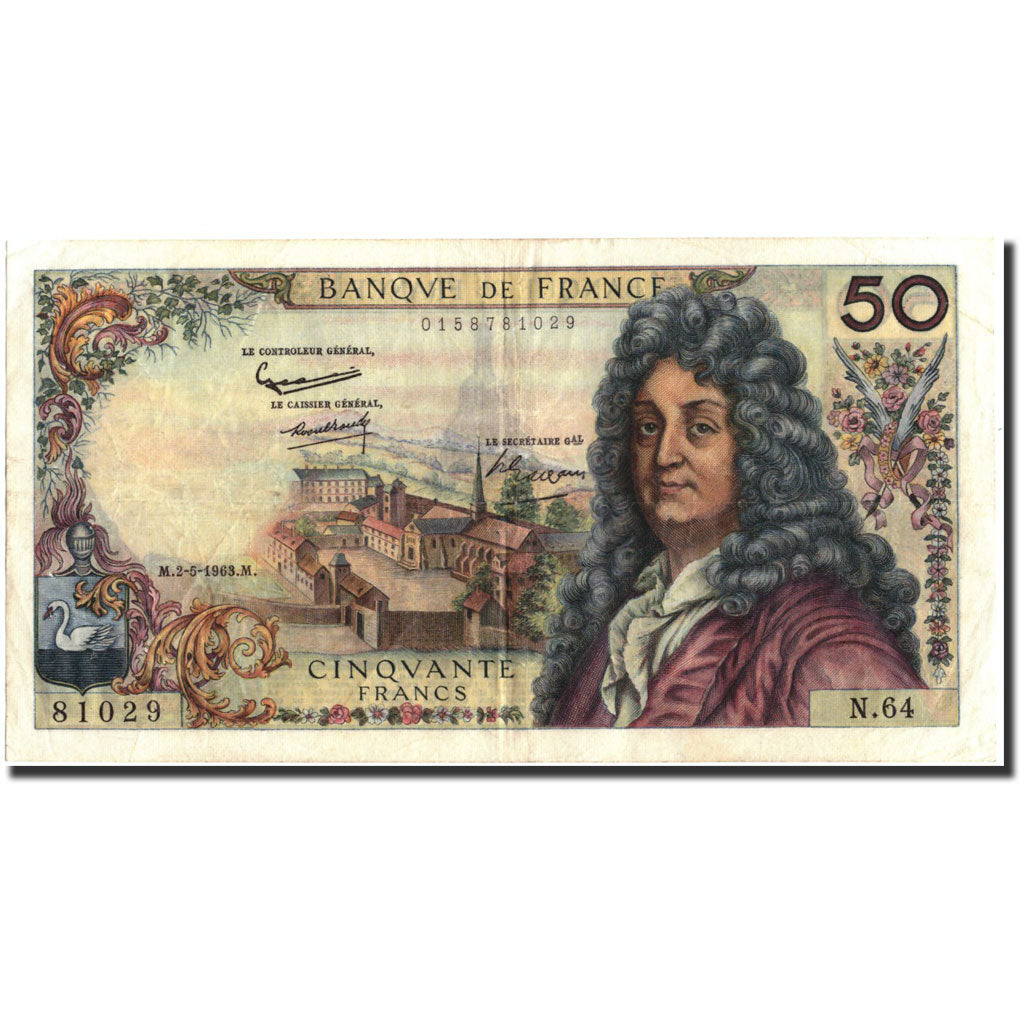 Billete, Francia, 50 Francs, 1963, 1963-05-02, MBC, Fayette:64.5, KM:148a