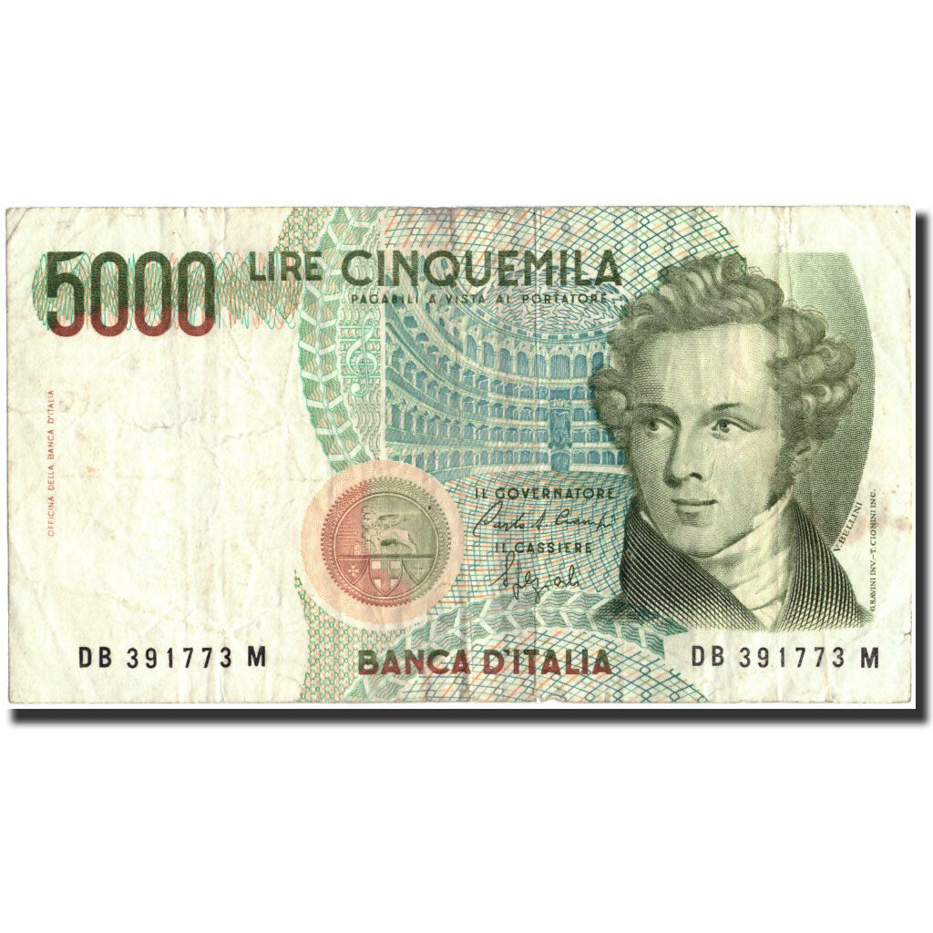 Geldschein, Italien, 5000 Lire, 1985, 1985-01-04, KM:111b, SS+