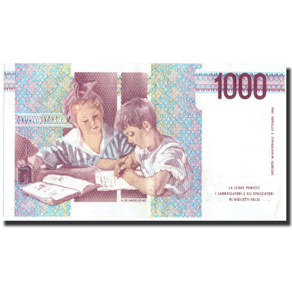 Biljet, Italië, 1000 Lire, 1990, 1990-10-03, KM:114b, TTB+