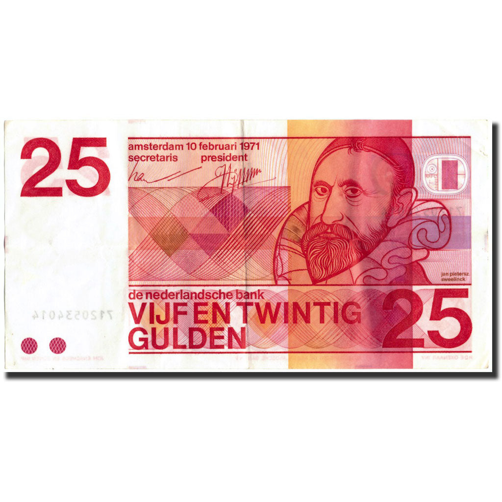 Banknote, Netherlands, 25 Gulden, 1971, 1971-02-10, KM:92a, EF(40-45)