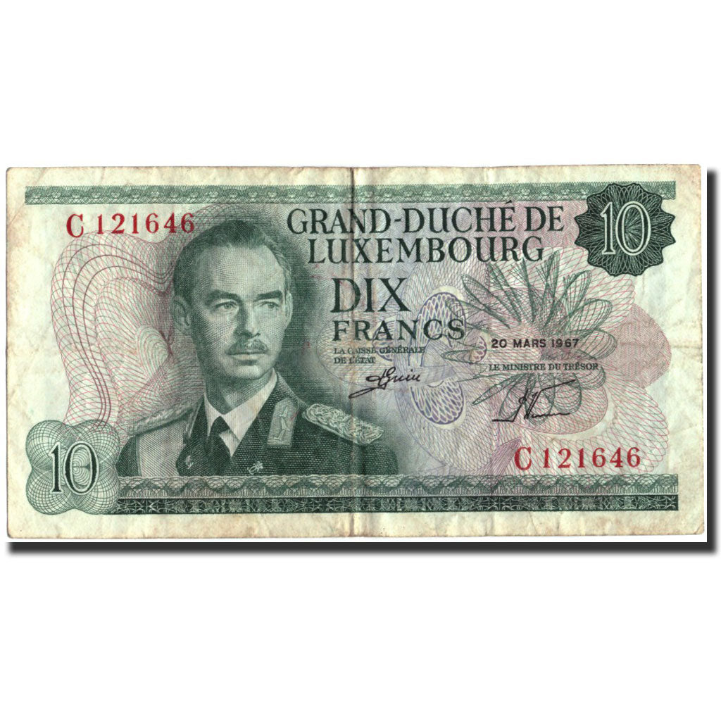 Luxemburg, 10 Francs, 1967, 1967-03-20, KM:53a, S