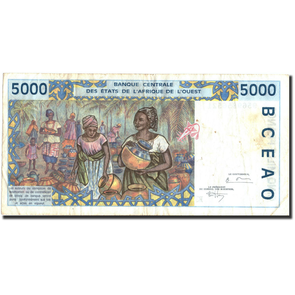 Banconote, Stati dell'Africa occidentale, 5000 Francs, 1995, KM:713Kd, 1995, MB