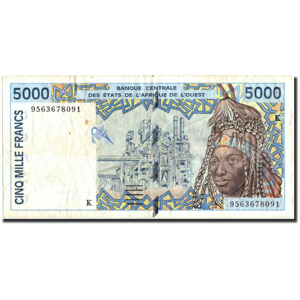 Biljet, West Afrikaanse Staten, 5000 Francs, 1995, 1995, KM:713Kd, TB