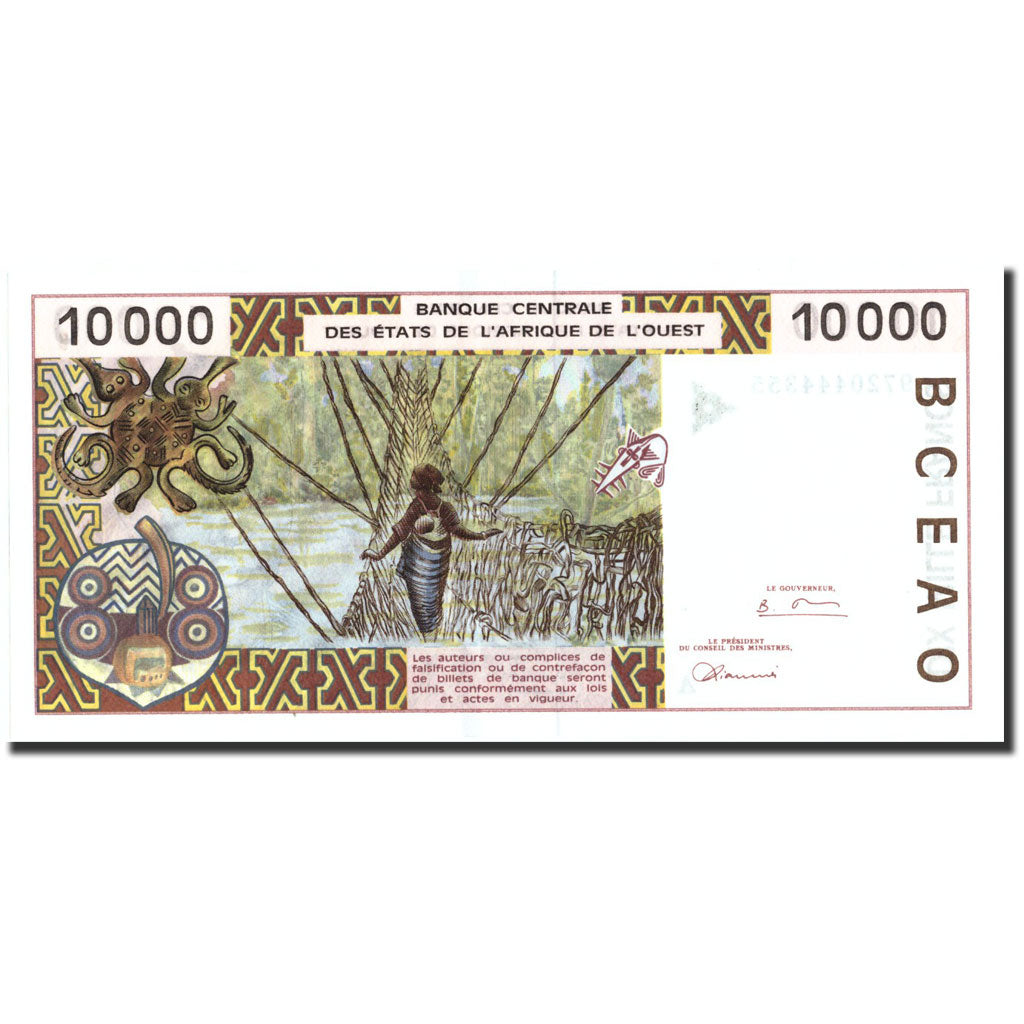 Banconote, Stati dell'Africa occidentale, 10,000 Francs, 1997, KM:114Aa, 1997