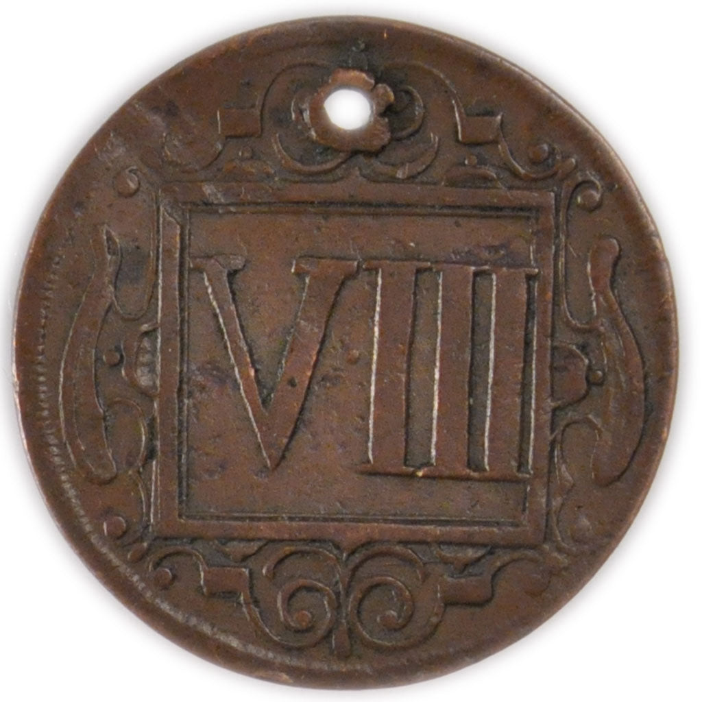 GERMAN STATES, 8 Pfennig, 1713, Coesfeld, KM #9, EF(40-45), Copper, 3.91