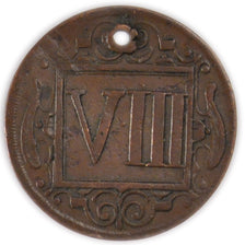 GERMAN STATES, 8 Pfennig, 1713, Coesfeld, KM #9, EF(40-45), Copper, 3.91