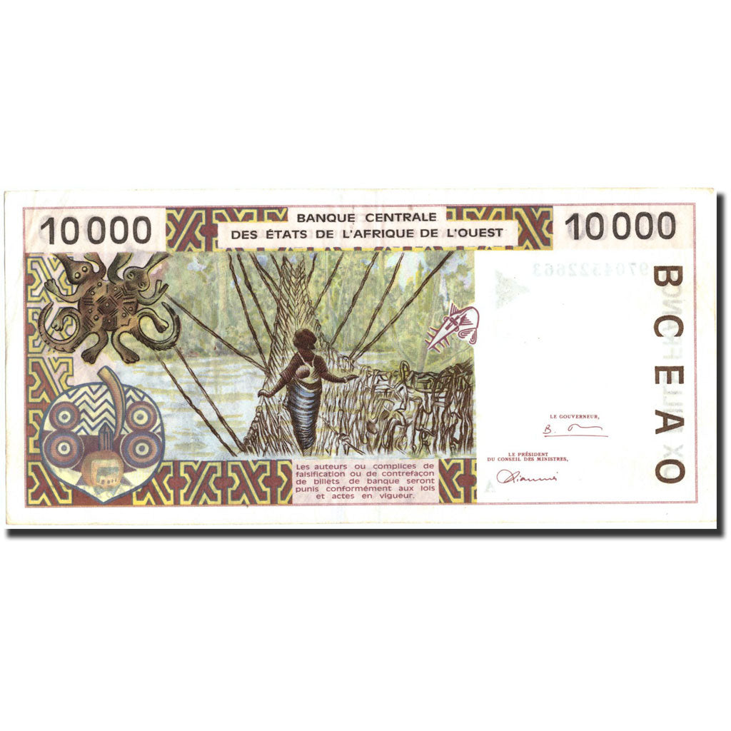 Banknote, West African States, 10,000 Francs, 1997, 1997, KM:114Ae, AU(50-53)
