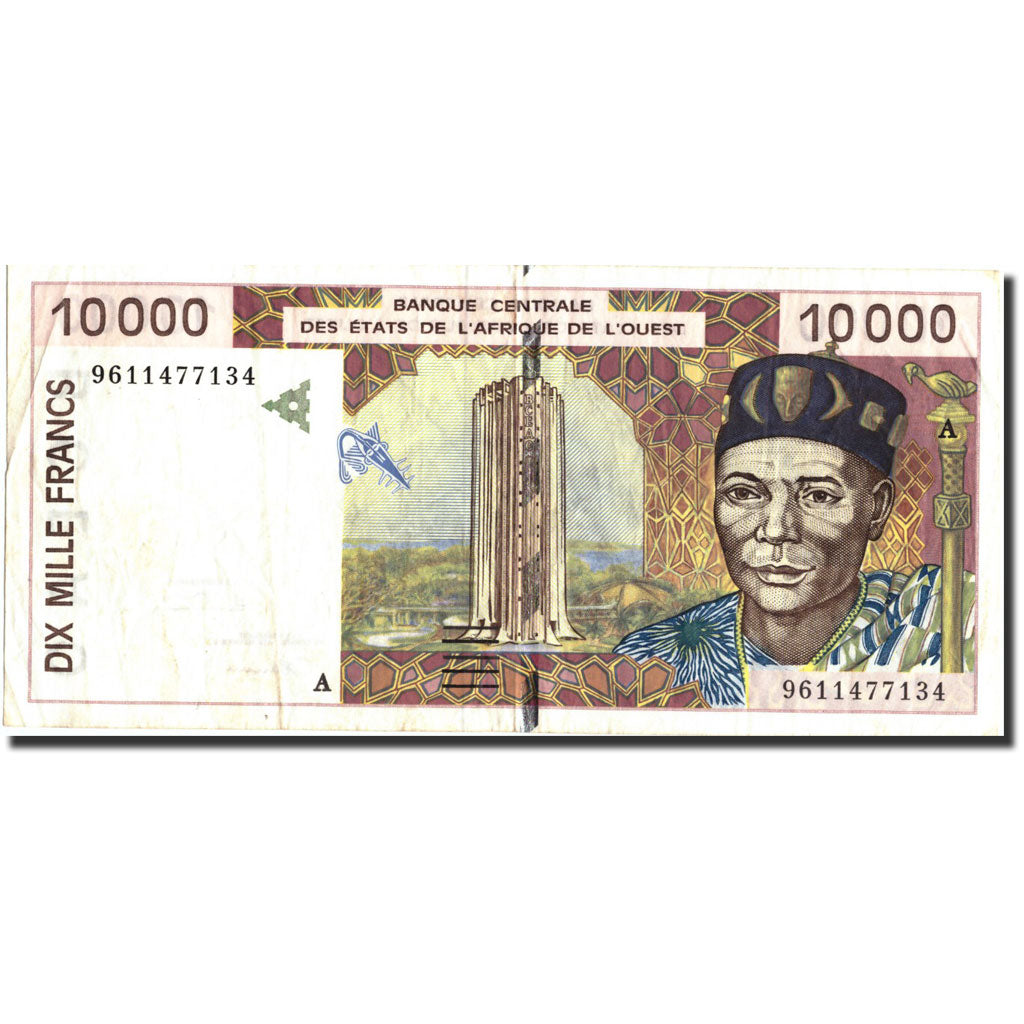 Banknote, West African States, 10,000 Francs, 1996, 1996, KM:114Ad, EF(40-45)