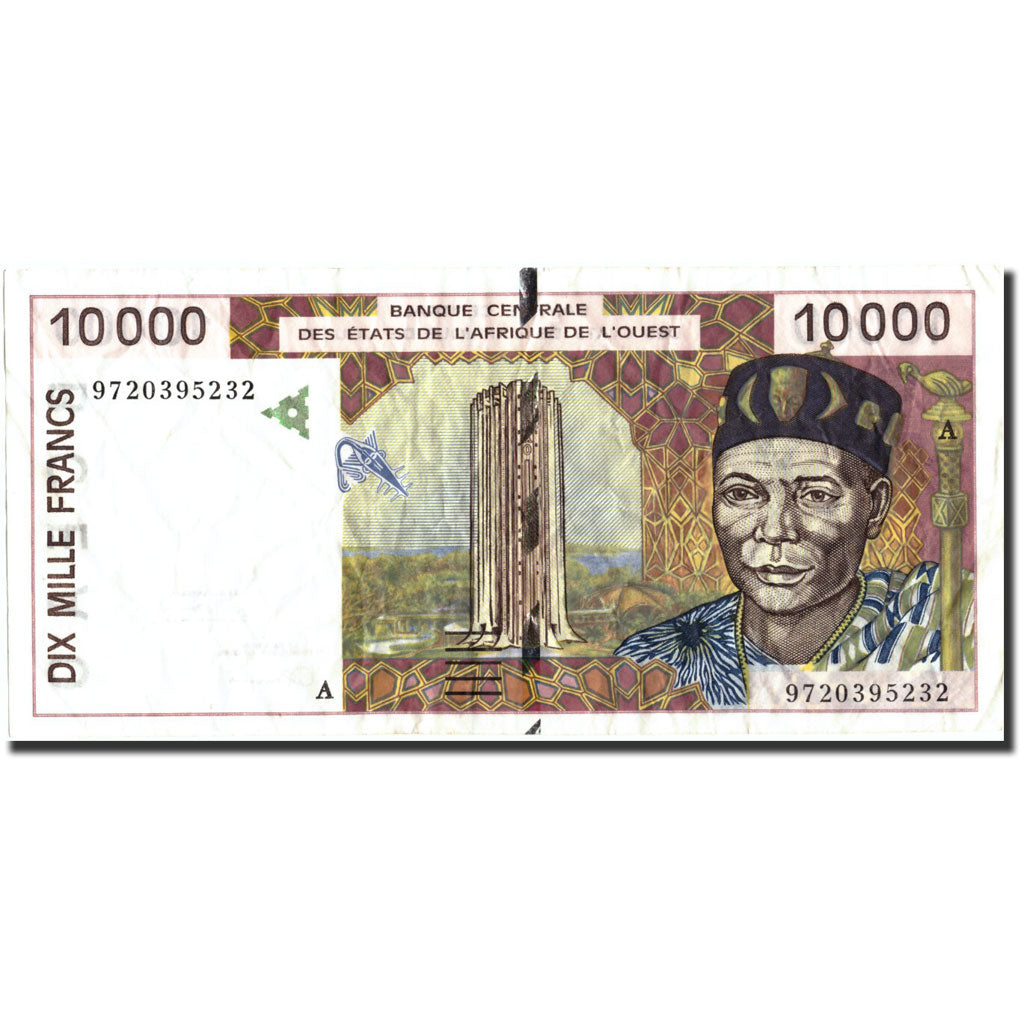 Geldschein, West African States, 10,000 Francs, 1997, 1997, KM:114Ae, S+